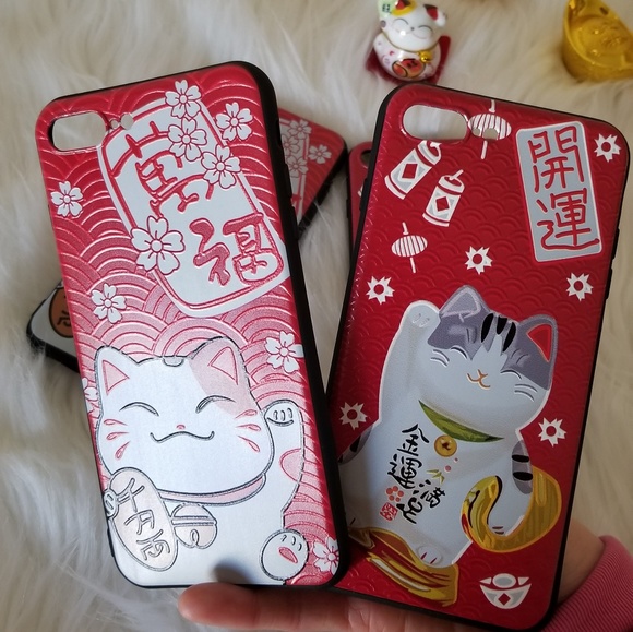 2 for $10 IPHONE 7&8PLUS LUCKY CAT CASE - Picture 2 of 8